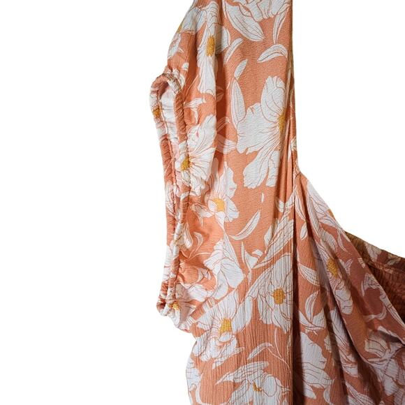 Torrid Dress Womens Size 4X Plus Size 4 Orange Floral Vacation Work Cruise - Picture 4 of 10